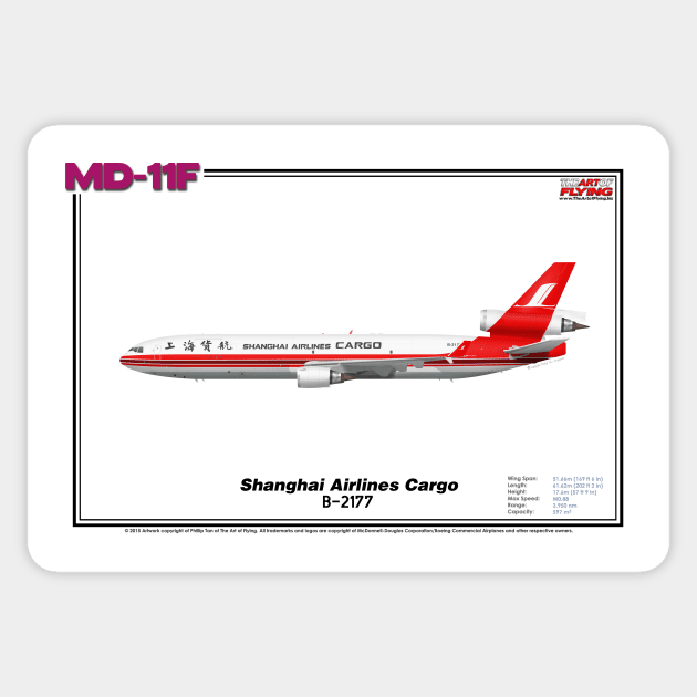 McDonnell Douglas MD-11F - Shanghai Airlines Cargo (Art Print) Sticker by TheArtofFlying